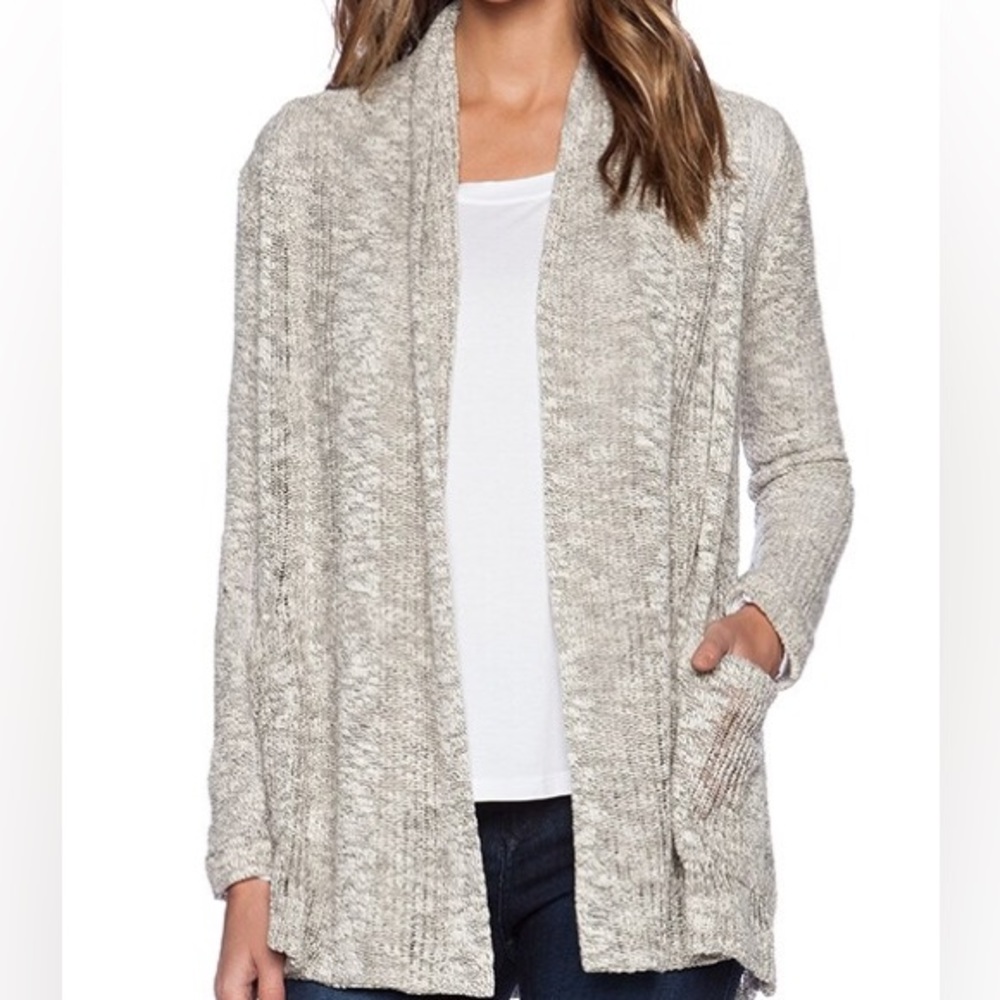 Splendid Seaside Loose Knit Cardigan in Grey